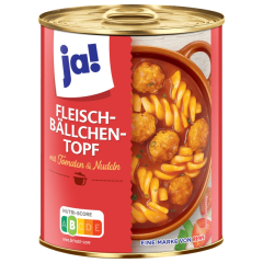 ja! Fleischbällchen-Topf mit Tomaten & Nudeln