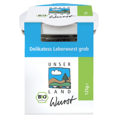 Unser Land Bio Delikatess Leberwurst grob