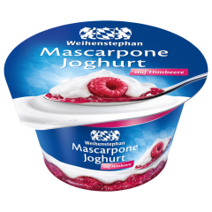 Weihenstephan Mascarpone Joghurt auf Himbeere