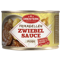 Dreistern Frikadellen in Zwiebelsauce