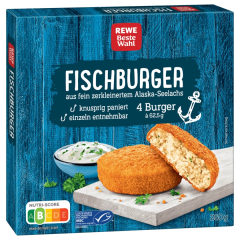 REWE Beste Wahl Fischburger Alaska-Seelachs 4x62,5g,