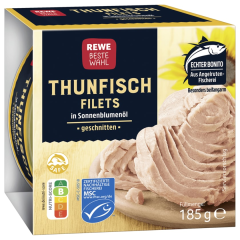 REWE Beste Wahl Thunfisch-Filets in Sonnenblumenöl