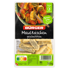 Bürger Maultaschen geschnitten