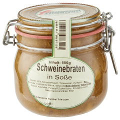 Fleischerei Hecker Schweinebraten in Soße